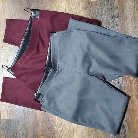 2pk whbm sueded leggings grey and maroon - Picture 1 of 11